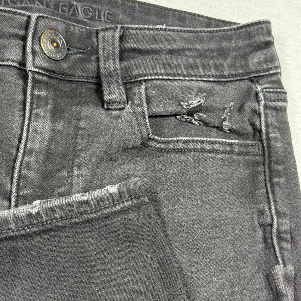 American Eagle Next Level Stretch High Waisted Distressed Skinny Jeans Black